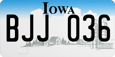 IA license plate BJJ036