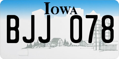 IA license plate BJJ078
