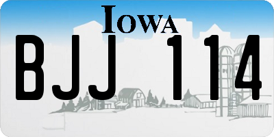 IA license plate BJJ114