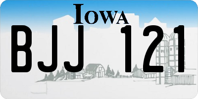 IA license plate BJJ121