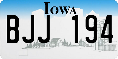 IA license plate BJJ194