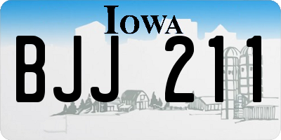 IA license plate BJJ211