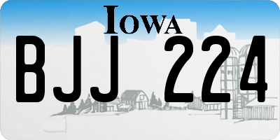 IA license plate BJJ224