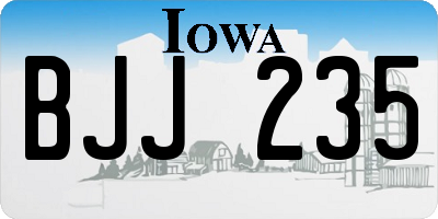 IA license plate BJJ235