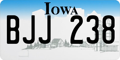 IA license plate BJJ238