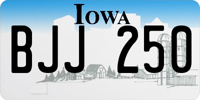 IA license plate BJJ250