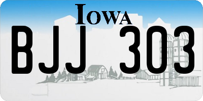 IA license plate BJJ303