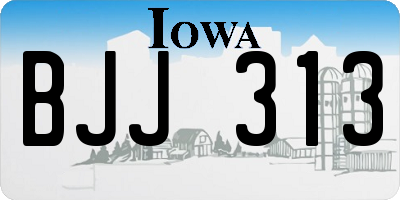 IA license plate BJJ313