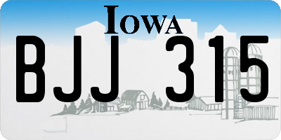 IA license plate BJJ315