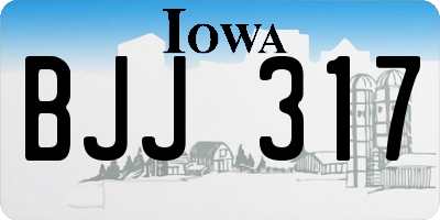 IA license plate BJJ317