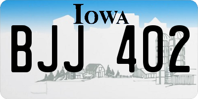 IA license plate BJJ402
