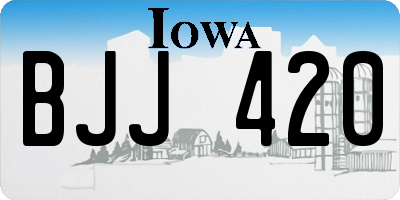 IA license plate BJJ420