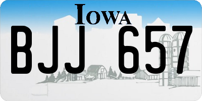 IA license plate BJJ657