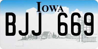 IA license plate BJJ669