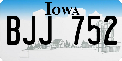 IA license plate BJJ752