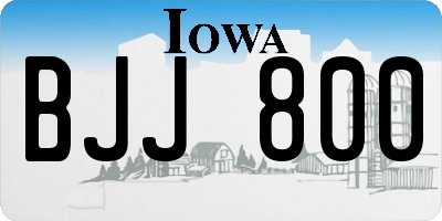 IA license plate BJJ800