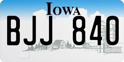 IA license plate BJJ840
