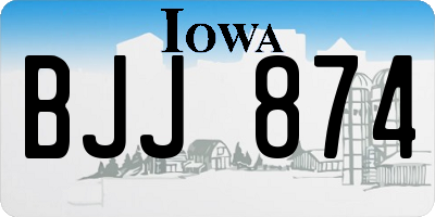 IA license plate BJJ874