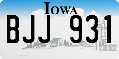 IA license plate BJJ931