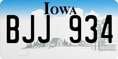 IA license plate BJJ934