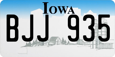 IA license plate BJJ935