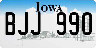 IA license plate BJJ990