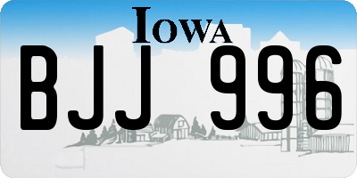 IA license plate BJJ996