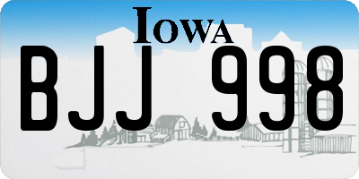 IA license plate BJJ998