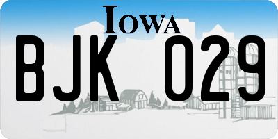 IA license plate BJK029