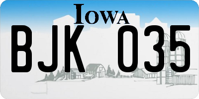 IA license plate BJK035