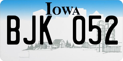 IA license plate BJK052