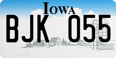 IA license plate BJK055