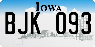 IA license plate BJK093