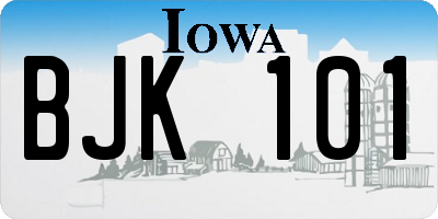 IA license plate BJK101