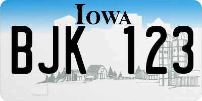 IA license plate BJK123