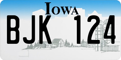 IA license plate BJK124