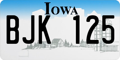 IA license plate BJK125