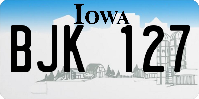 IA license plate BJK127