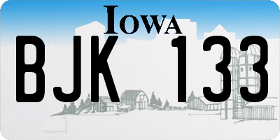 IA license plate BJK133