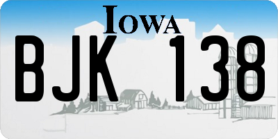 IA license plate BJK138