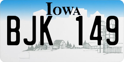 IA license plate BJK149