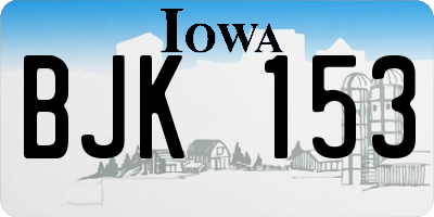 IA license plate BJK153