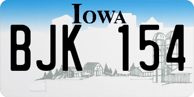IA license plate BJK154