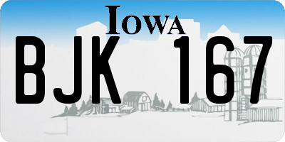 IA license plate BJK167