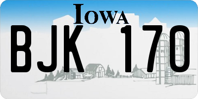 IA license plate BJK170