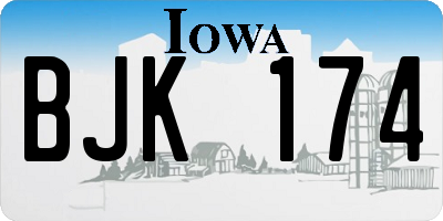 IA license plate BJK174