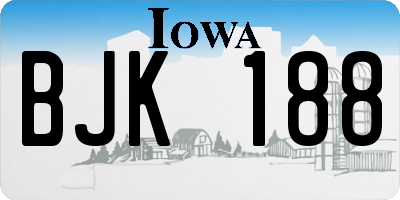 IA license plate BJK188