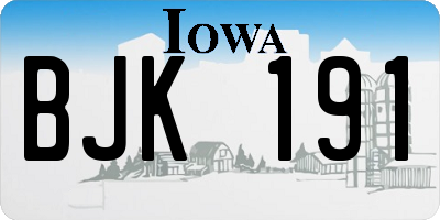 IA license plate BJK191