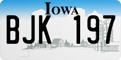 IA license plate BJK197