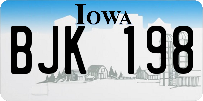 IA license plate BJK198